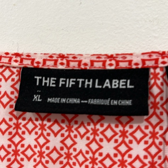 Anthropology The Fifth Label Long Sleeve Wrap Up Dress Red White Blue Geo M - Picture 7 of 12